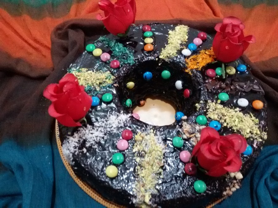 عکس کیک شکلاتی با دستور دوست عزیز chef  یاسمن خانم 