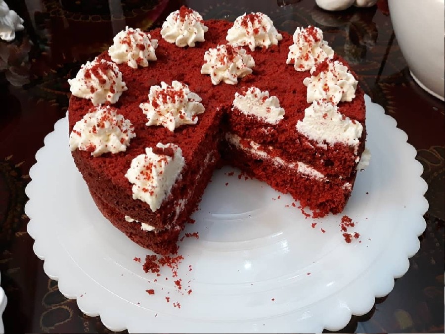 عکس کیک ردولوت (مخملی قرمز) بمناسبت ولنتاین