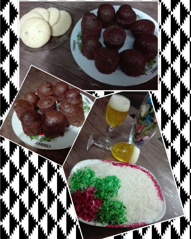 عکس شیرینی کشمشی، کاپ کیک کاکائویی، ژله ماءالشعیر