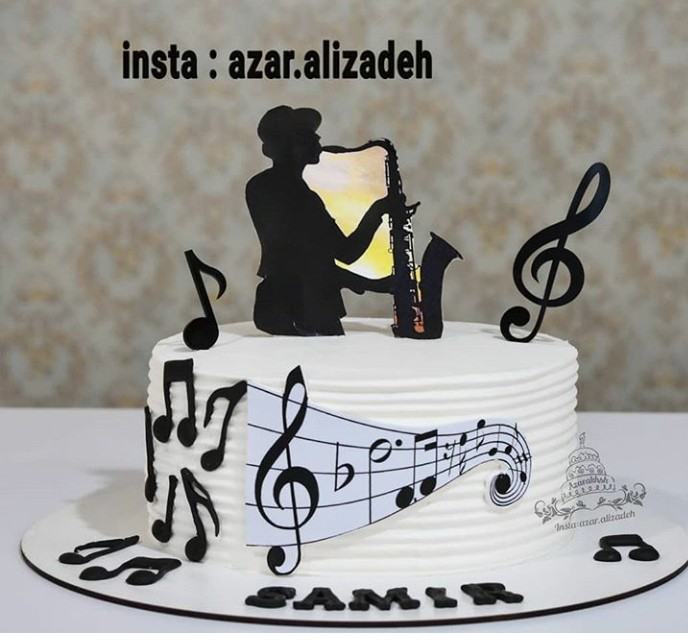 عکس کیک با تم موسیقی
