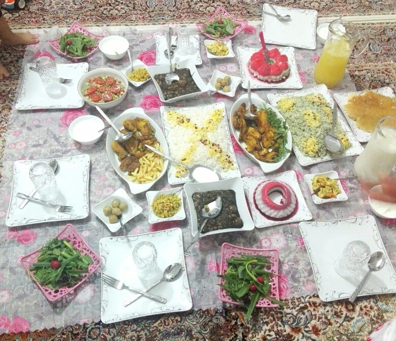 عکس سفره ی شام