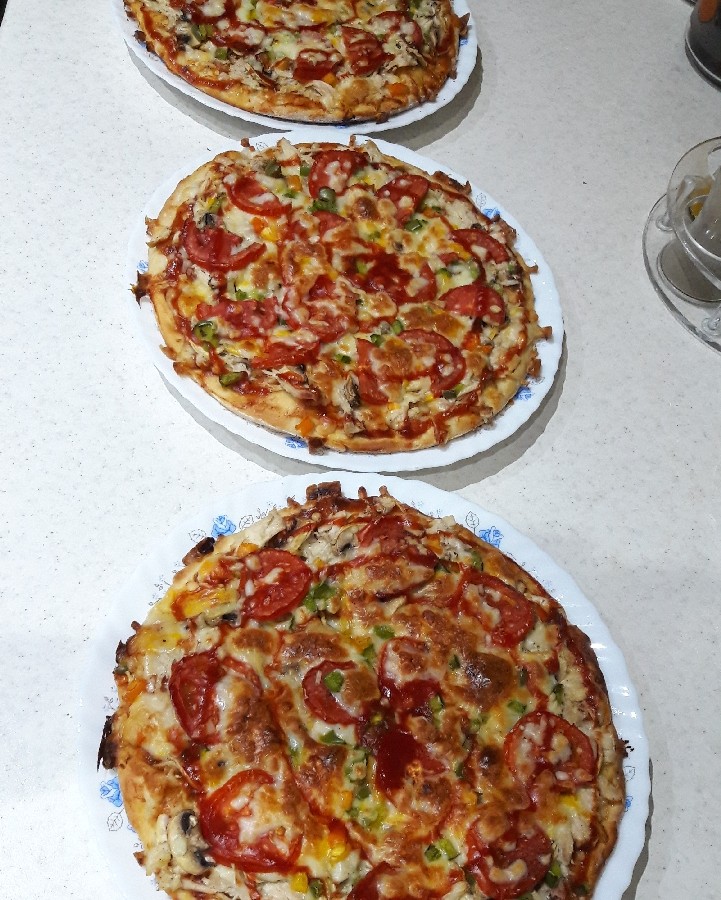 پیتزا قارچ و مرغ