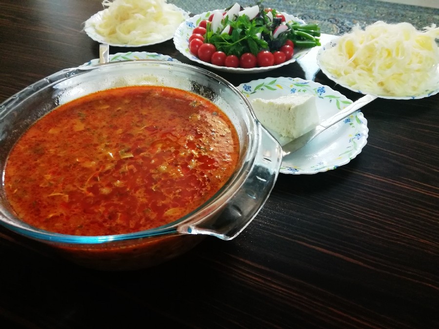 عکس سوپ جو و مرغ