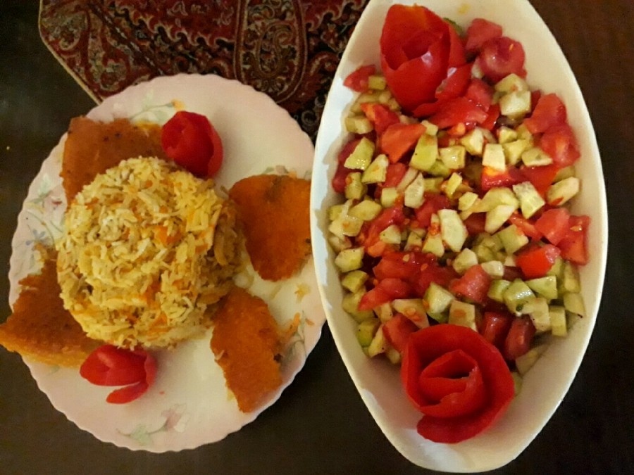 هویج پلو با مرغ