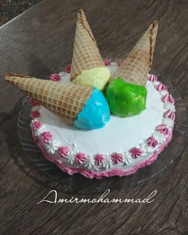 عکس کیک بستنی
