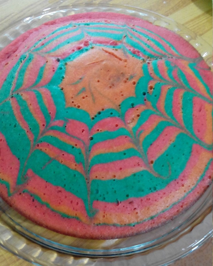 بعد ازپخت کیک رنگی