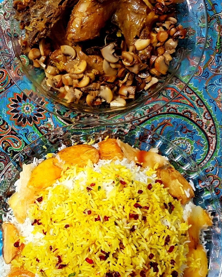 عکس چلوماهیچه باسس قارچ