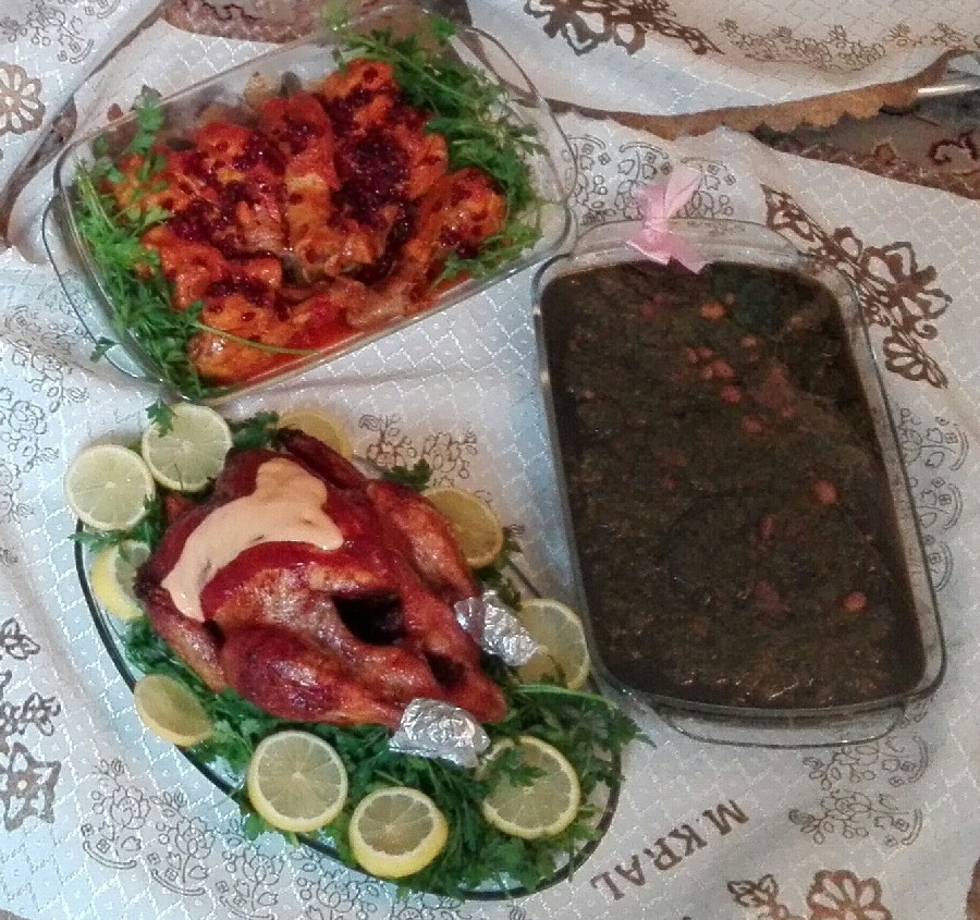 عکس مرغ سوخاری،ران مرغ سوخاری و قرمه سبزی