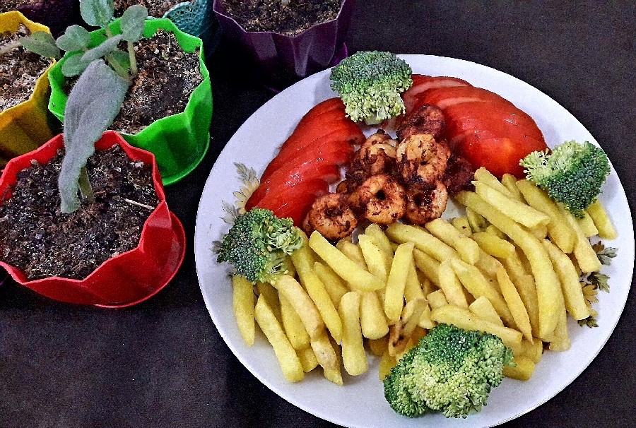 عکس میگوی سرخ شده.