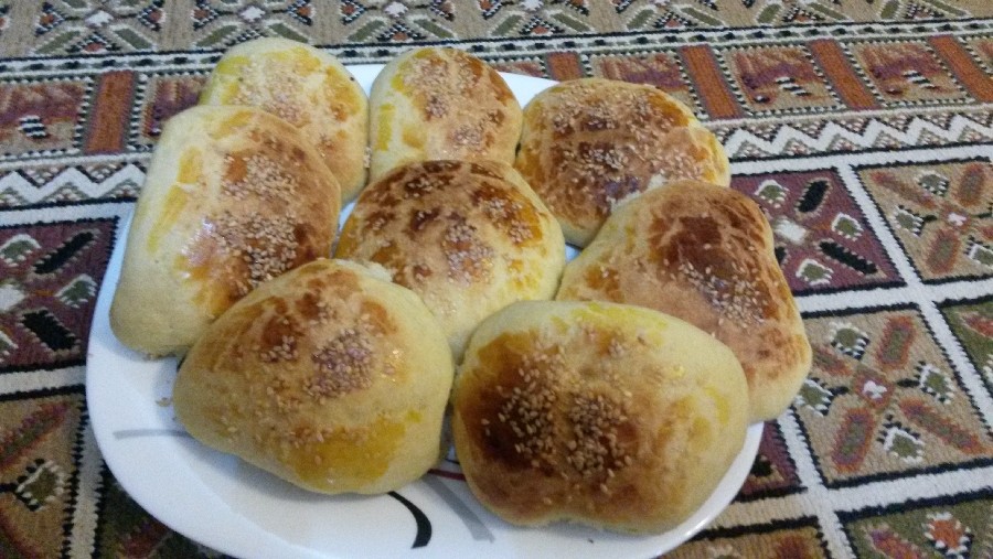 نان رمضان تبریز برای اولین بار پختم بسیار خوشمزه جای همگی خالی