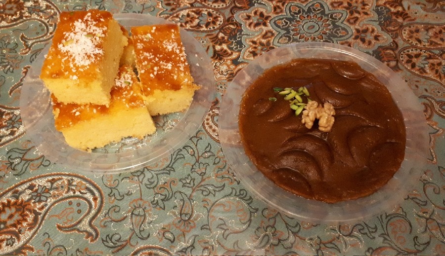 عکس حلوا عربی و کیک شربتی 