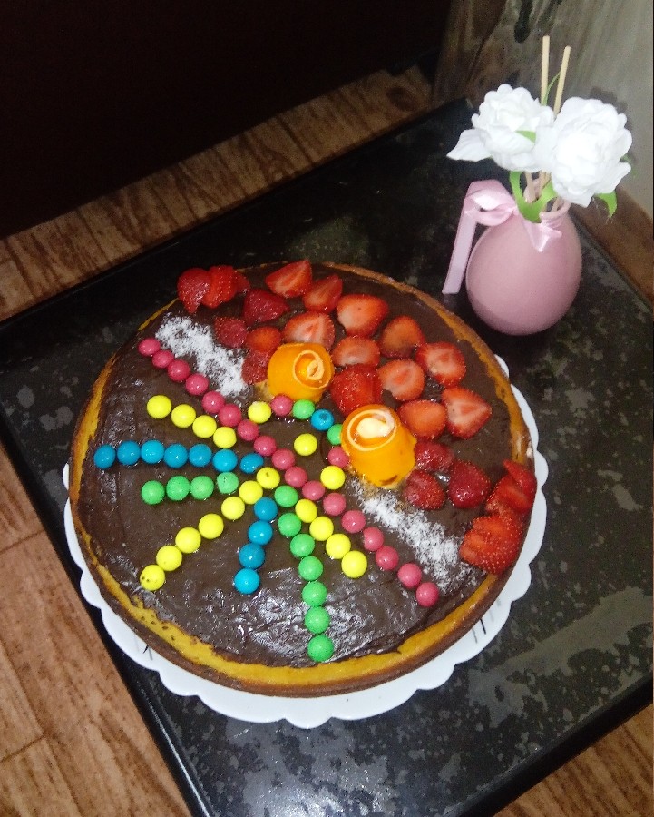 عکس کیک پرتغالی با روکش شکلات