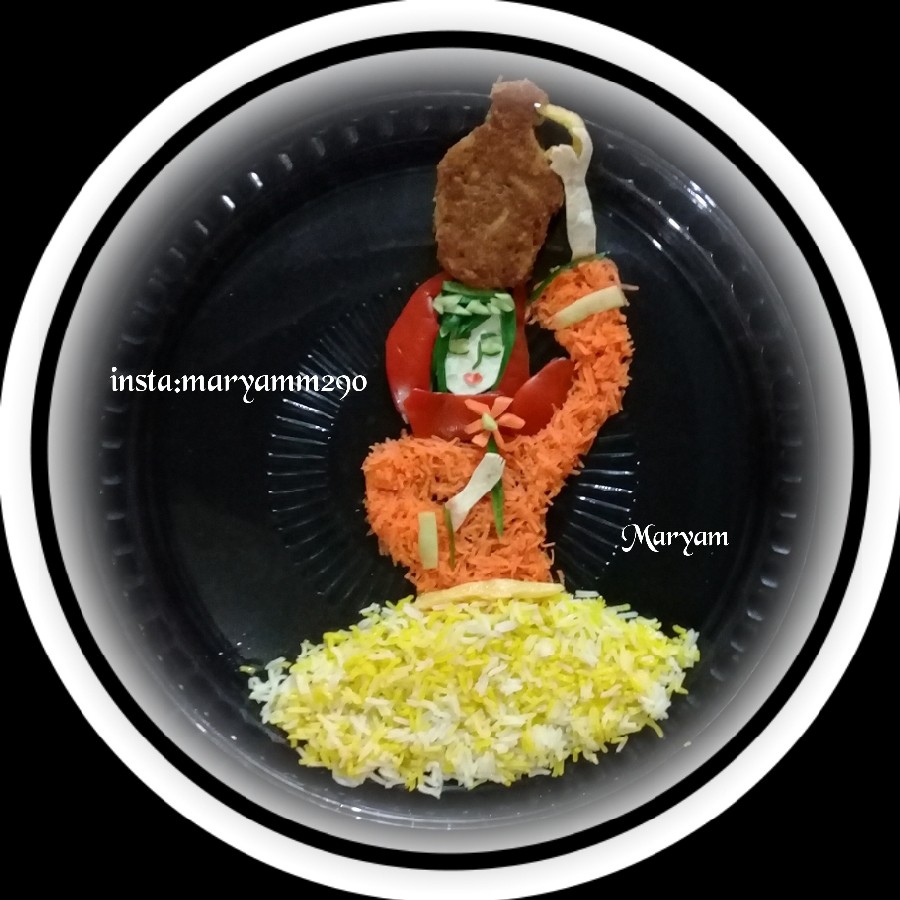عکس تزیین کتلت با برنج