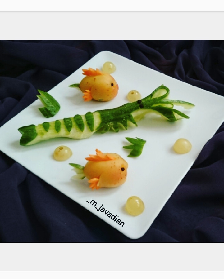عکس میگو و ماهی با سبزیجات 