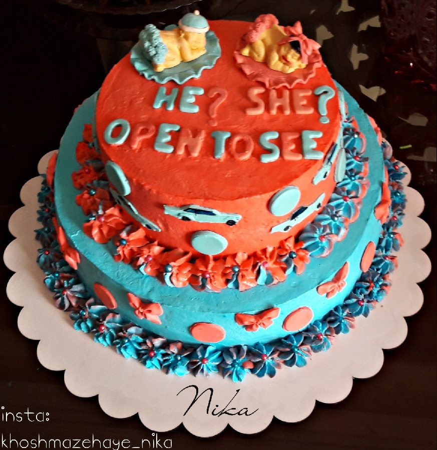عکس کیک خامه ای برای تعیین جنسیت