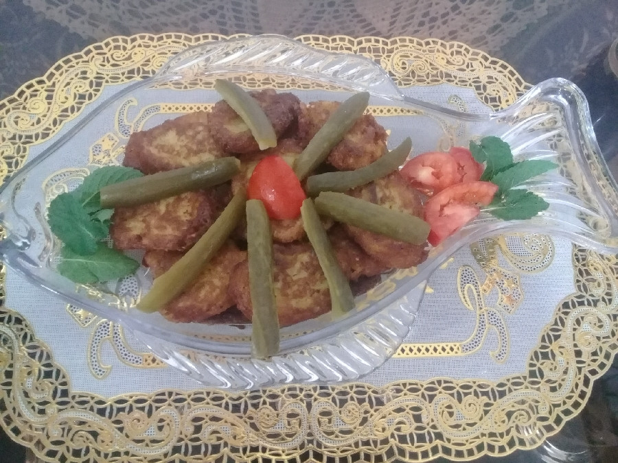شامی بادمجان کبابی با سیب زمینی آب پز
