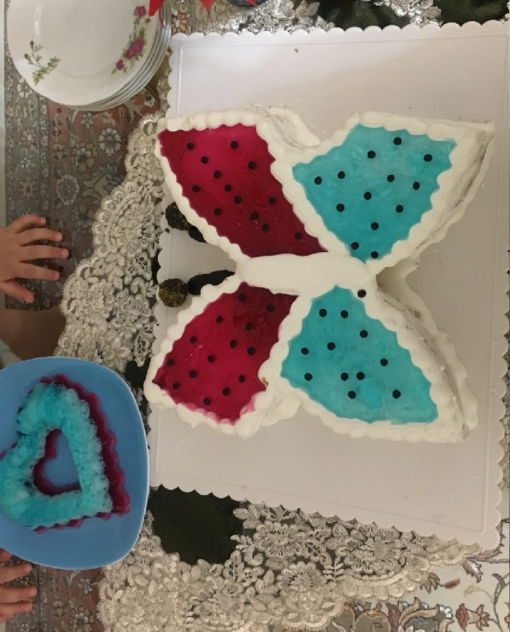 عکس ژله فالودی با کیک تولد