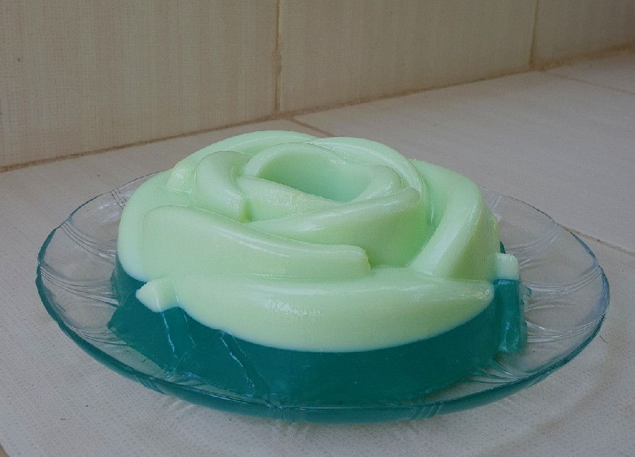 عکس ژله ماست دو رنگ