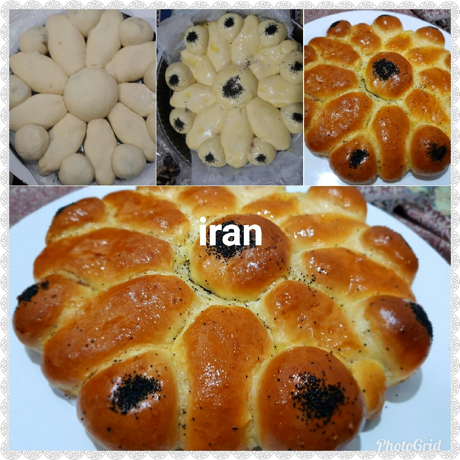 عکس مراحل تهیه نان گلی