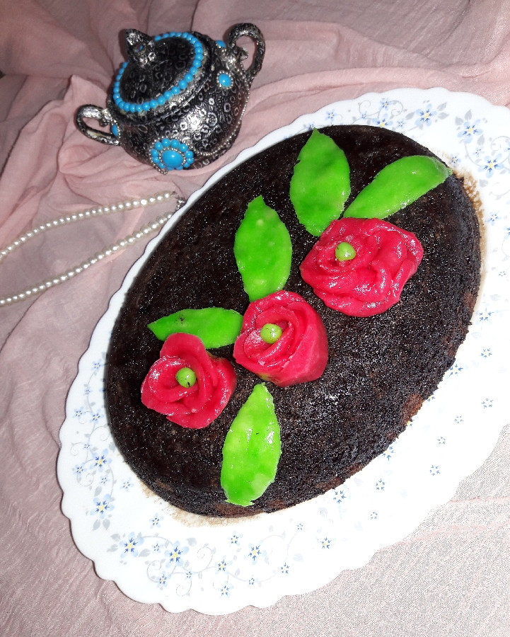 کیک خیس با تزئین خمیر ژلارد