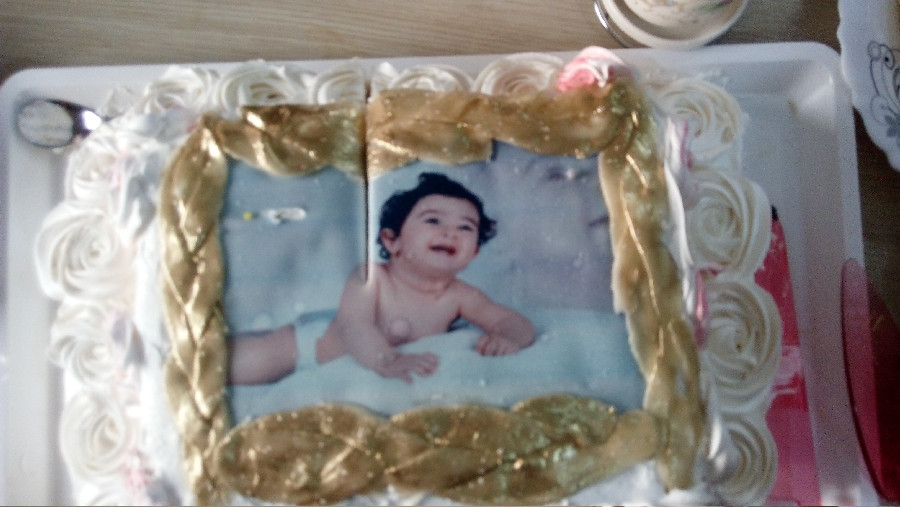 کیک تصویری تولد یکسالگی دختر نازم 