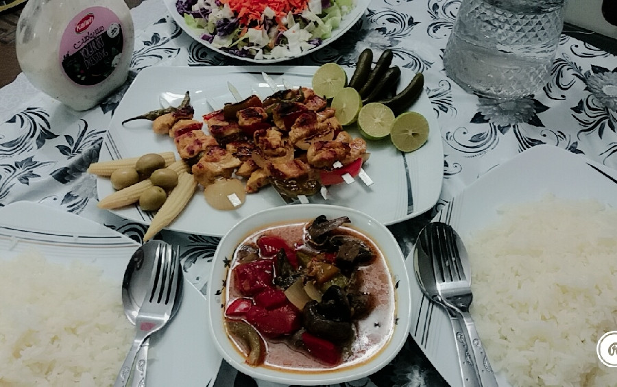 کباب حسینی با سبزیجات