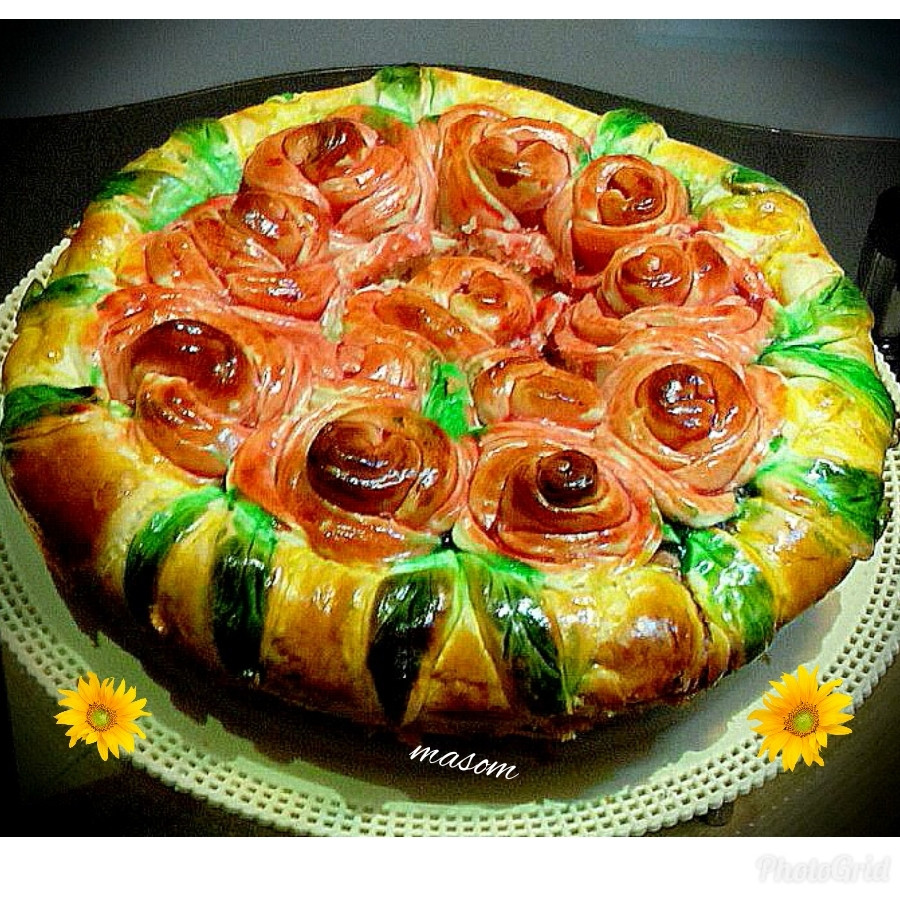 عکس نان سینی گل رز