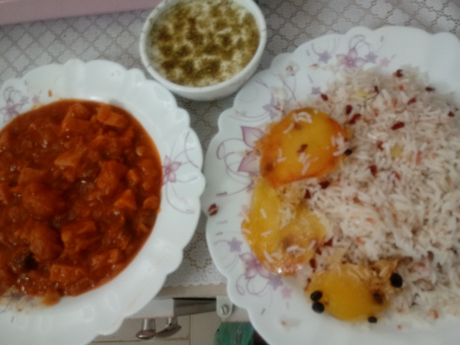 عکس خورشت به آلو با زرشک پلو