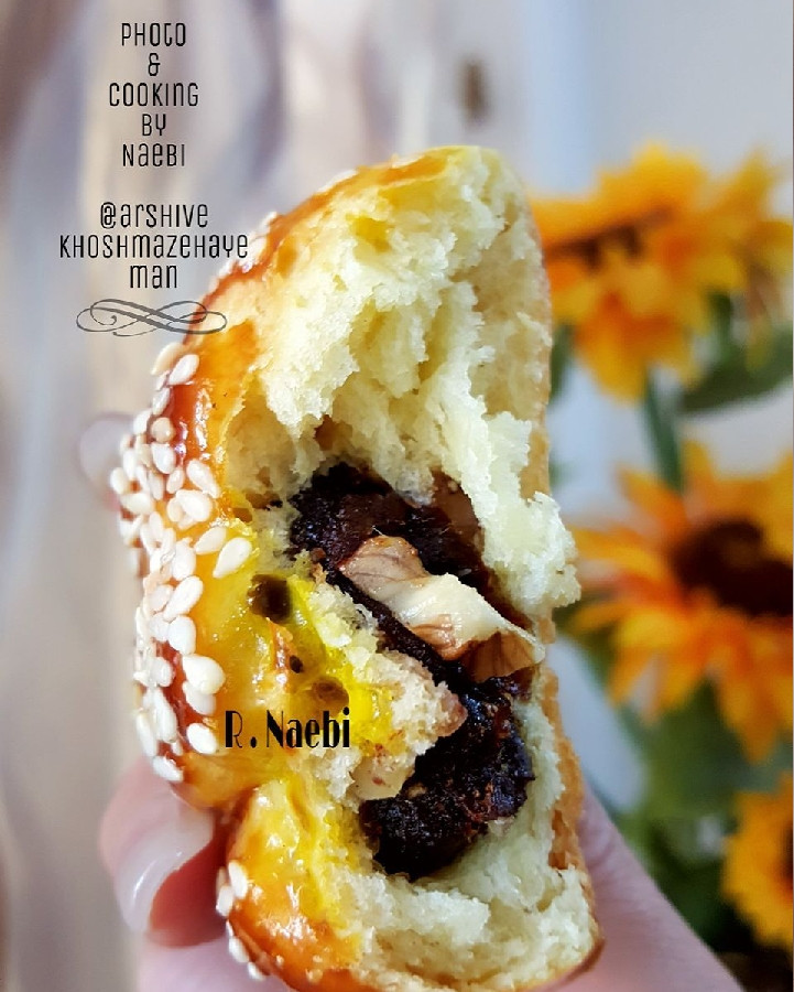 عکس نان خرمایی با خمیر نان رمضان