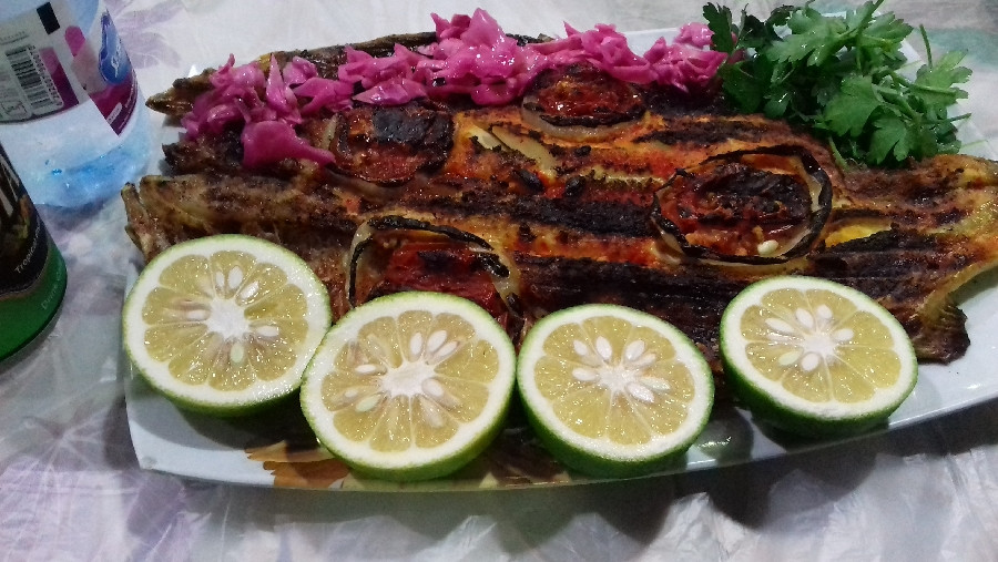 عکس سلام دوستان گلم یه شام دو نفره ماهی کباب
