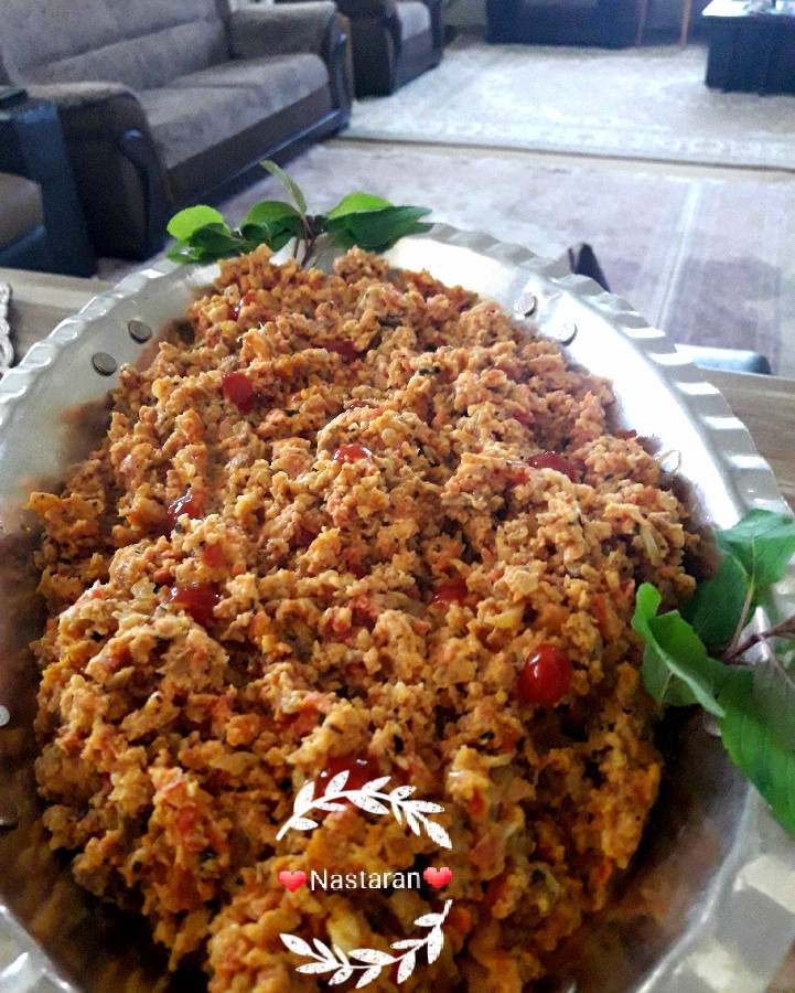 عکس املت بادمجان و گوجه