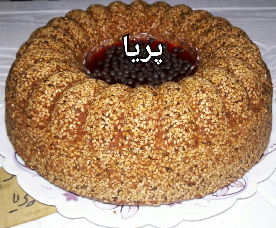 عکس کیک کنجدی خوشمزه ??تقدیم نگاه گرمتون