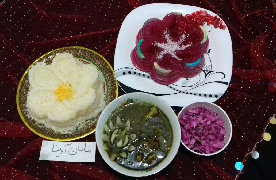 عکس اینم خورشت الو اسفناج ??