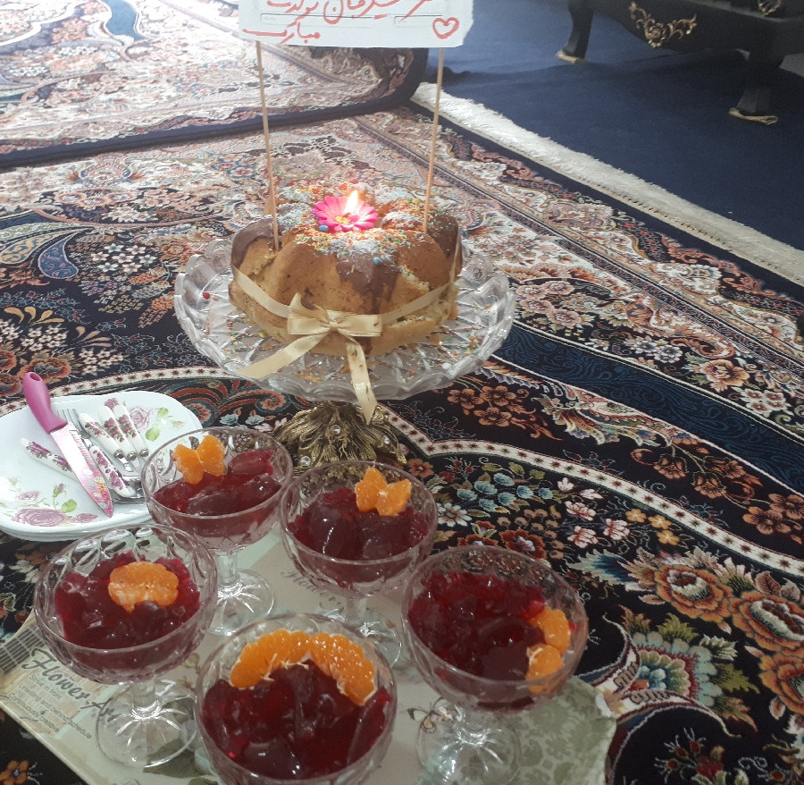 کیک تولد وانیلی ب مناسبت تولد همسری