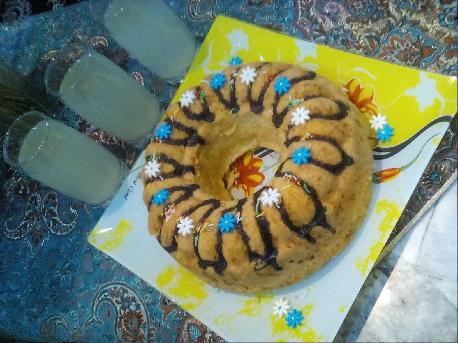 عکس کیک کدو حلوایی و شربت آبلیمو 