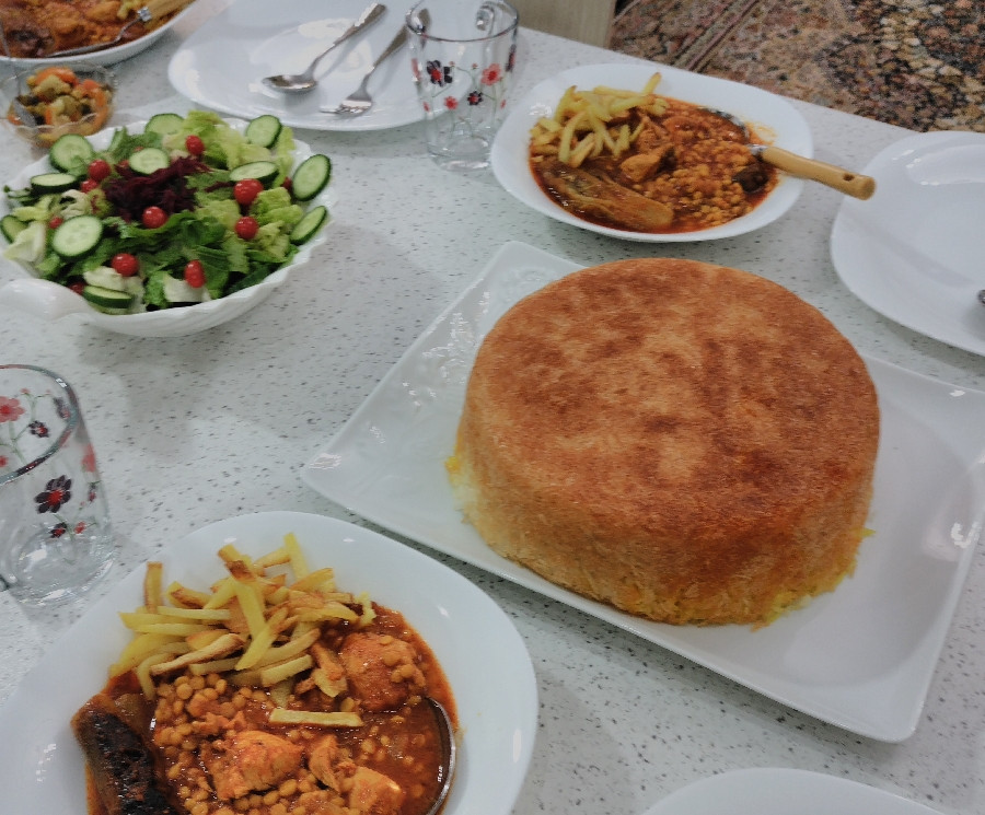 عکس خورشت قیمه بادمجون با مرغ