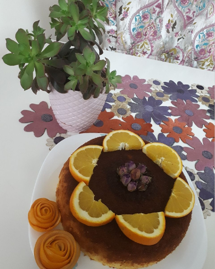 عکس کیک پرتقالی نارگیلی