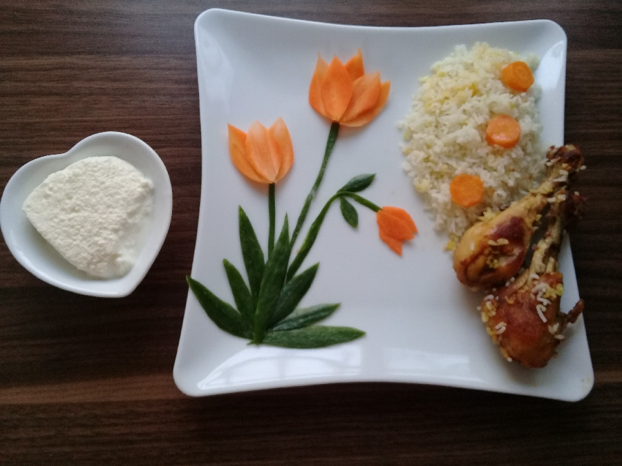 عکس هویج پلو با گوشت مرغ