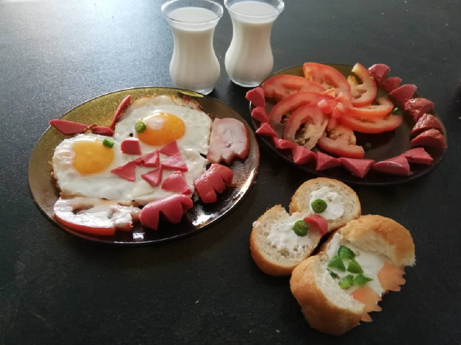 عکس صبحانه کودک با طرح جغد