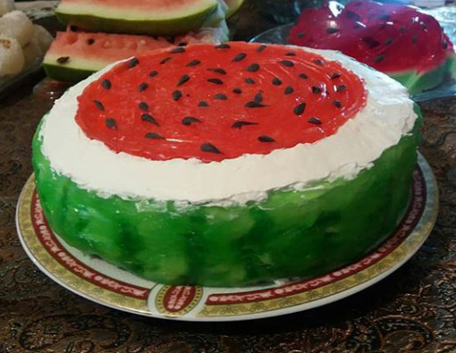 عکس کیک باتم هندوانه برای شب یلدا