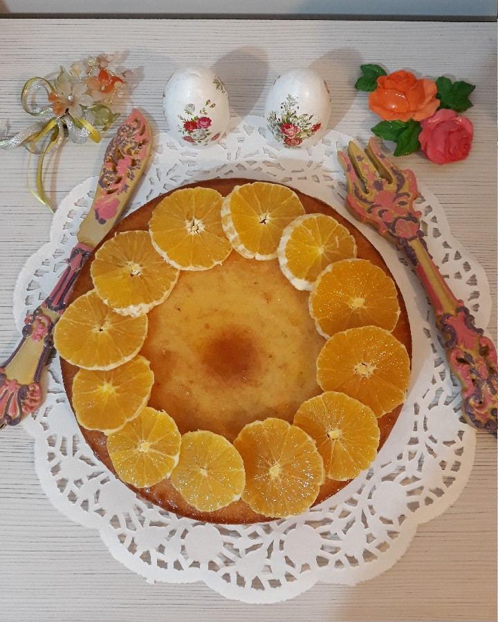 عکس کیک خیس پرتقالی 