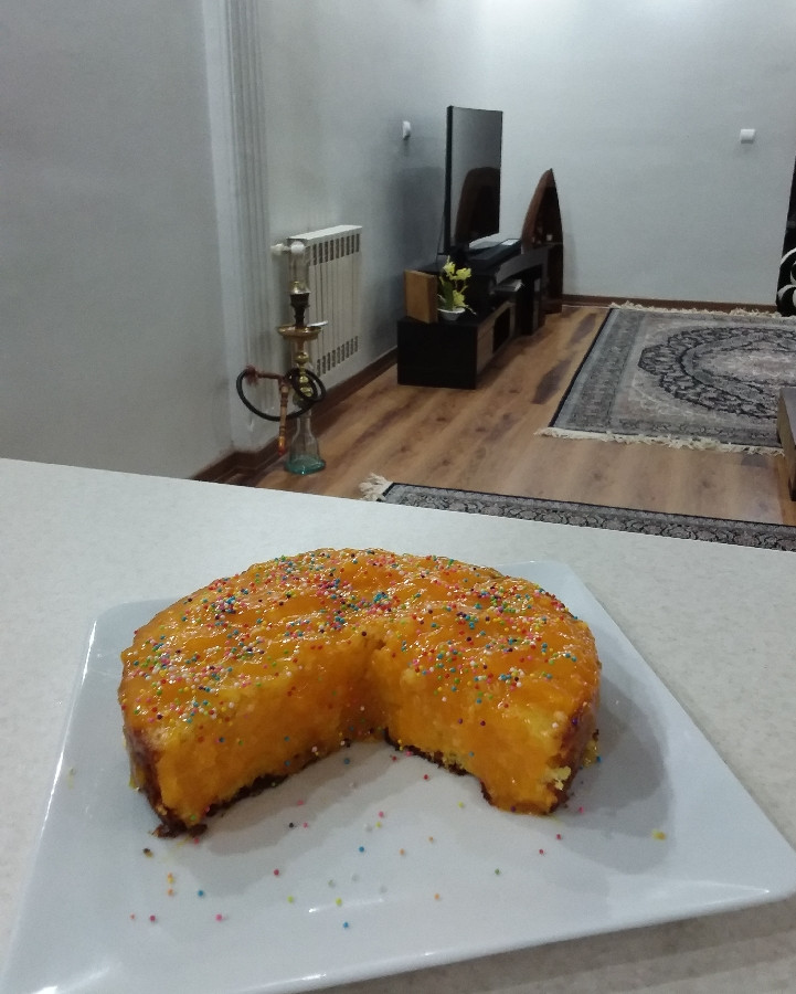 کیک پرتقالی با سس پرتقال