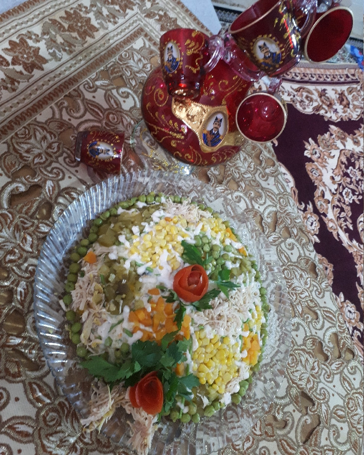 عکس سالاد الوووویه من و پسر پزم لایک یادتون نره زحمت کشید