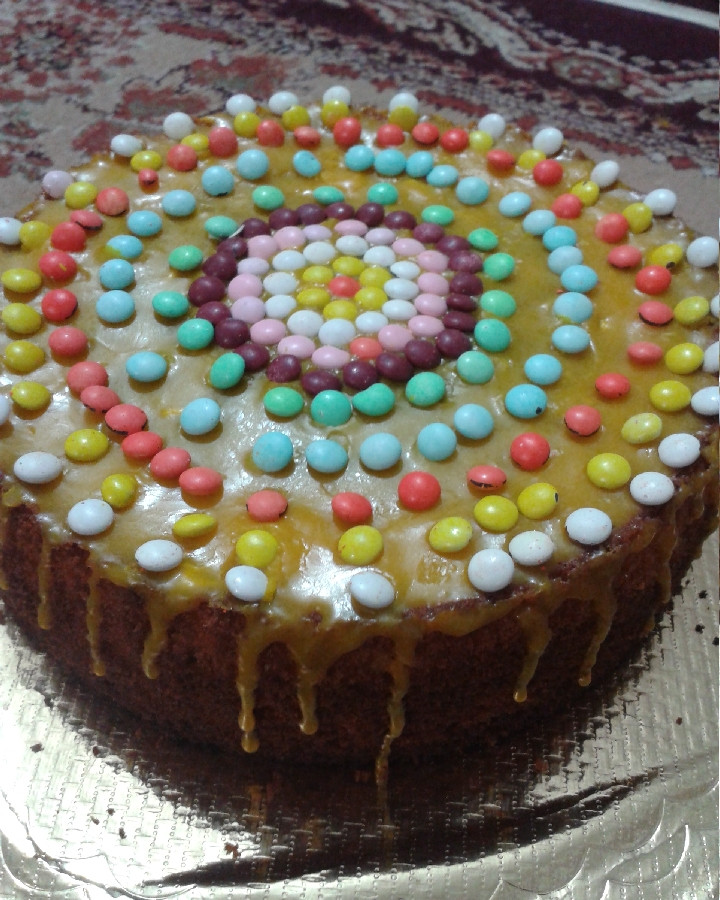 عکس کیک با گاناش رنگی 