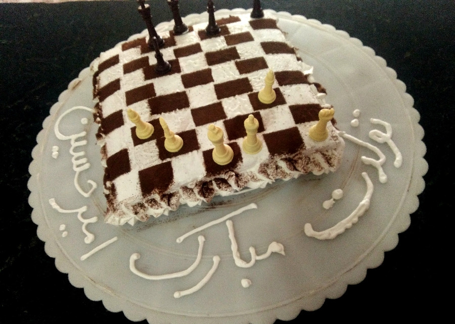 عکس کیک شطرنج برای یه شطرنج باز عزیز و دوست داشتنی