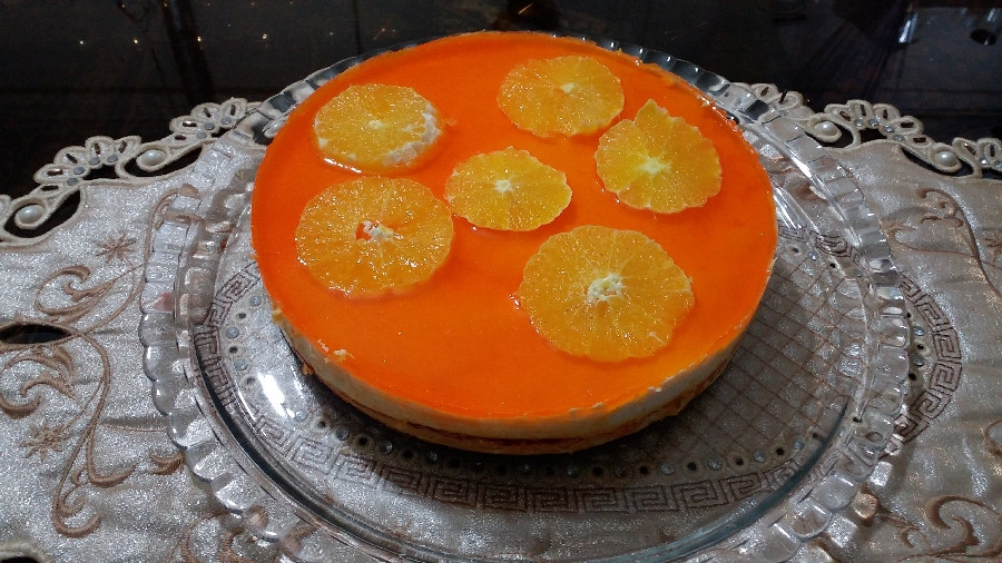 عکس چیز کیک پرتقالی با طعمی عالی ??