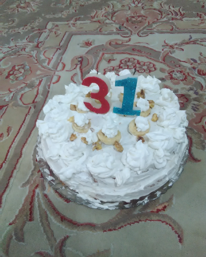 کیک خامه ای برای تولد همسرم 