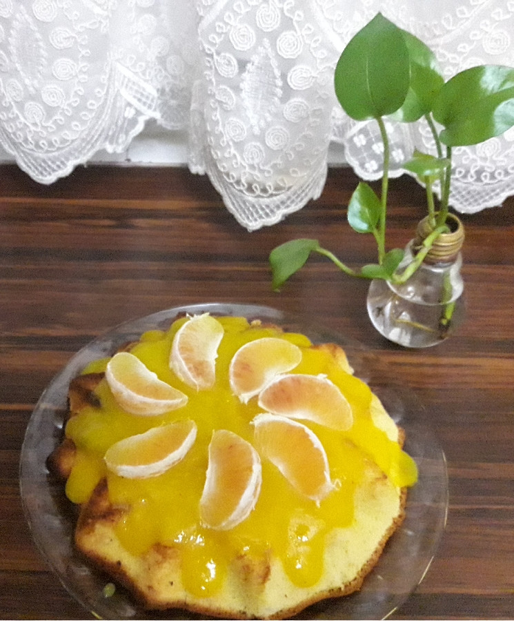 عکس کیک پرتقال با سس پرتقال 