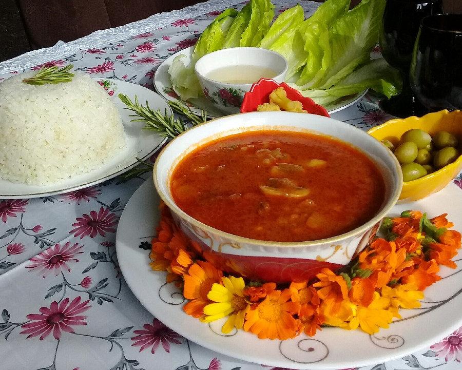 عکس خورش قارچ وگوشت