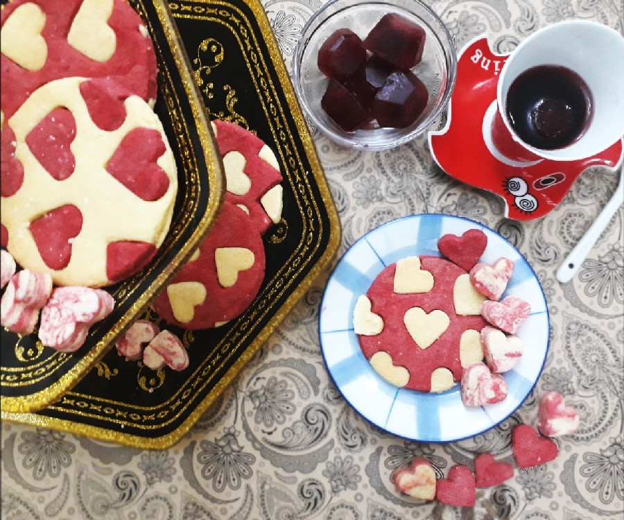 عکس کوکی های قلبی با تم ولنتاین+شربت مخصوص